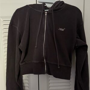 Kith Brown color women Cropped Hoodie